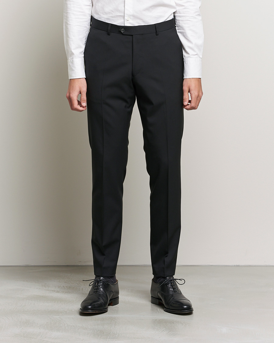 Homme | Pantalons | Oscar Jacobson | Denz Super 120's Wool Trousers Black