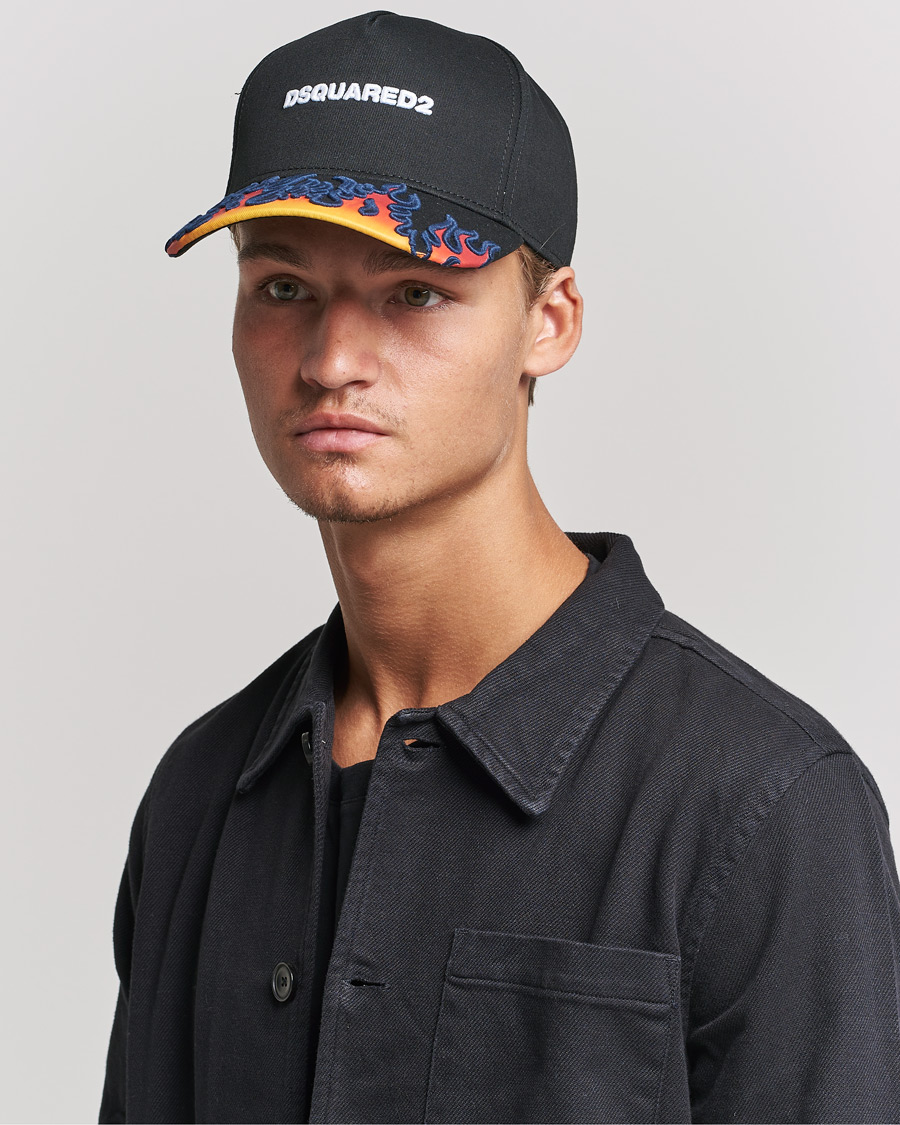 Homme | Dsquared2 Flames Baseball Cap Black | Dsquared2 | Flames Baseball Cap Black
