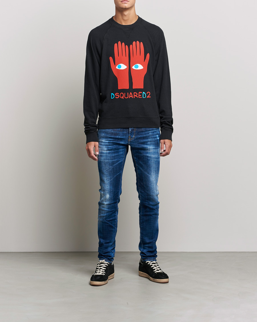 Homme | Pulls Et Tricots | Dsquared2 | Eyes On Hand Sweatshirt Black