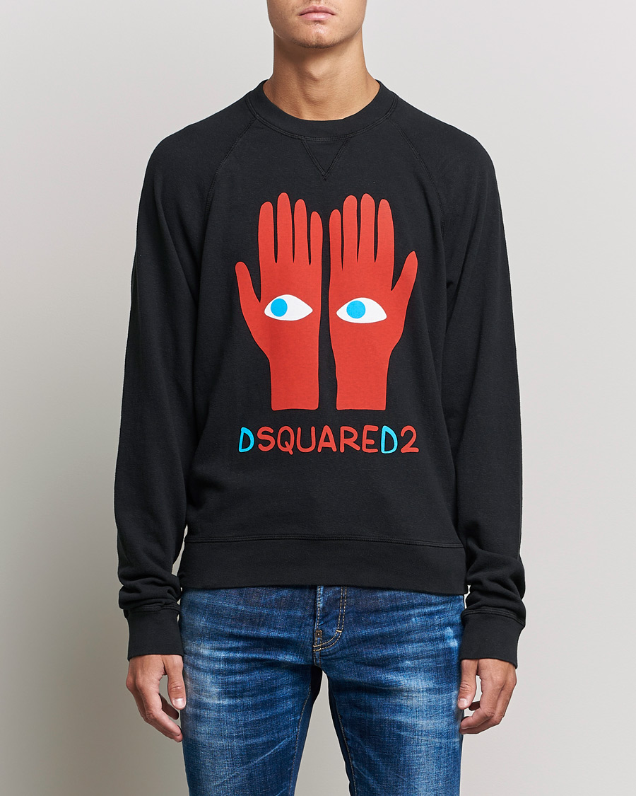 Homme | Pulls Et Tricots | Dsquared2 | Eyes On Hand Sweatshirt Black