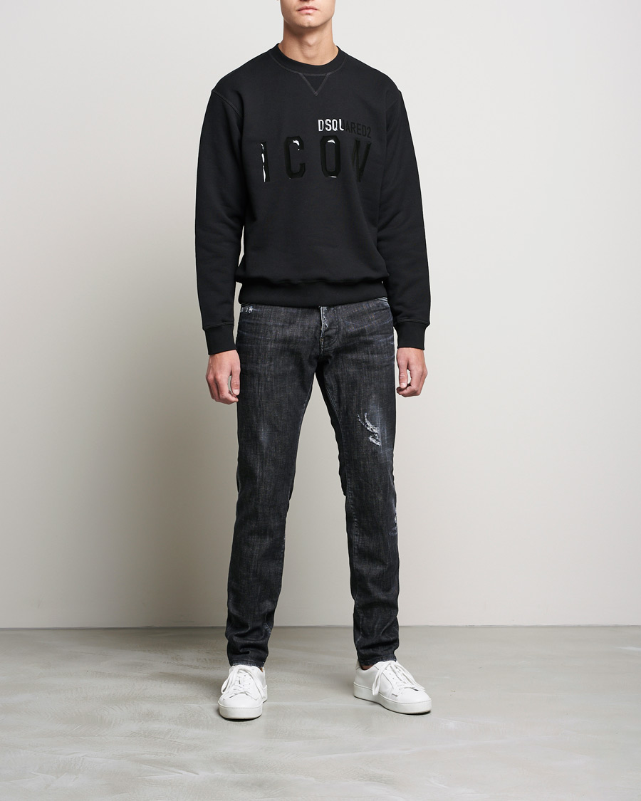 Homme | Pulls Et Tricots | Dsquared2 | Icon Tonal Logo Sweatshirt Black