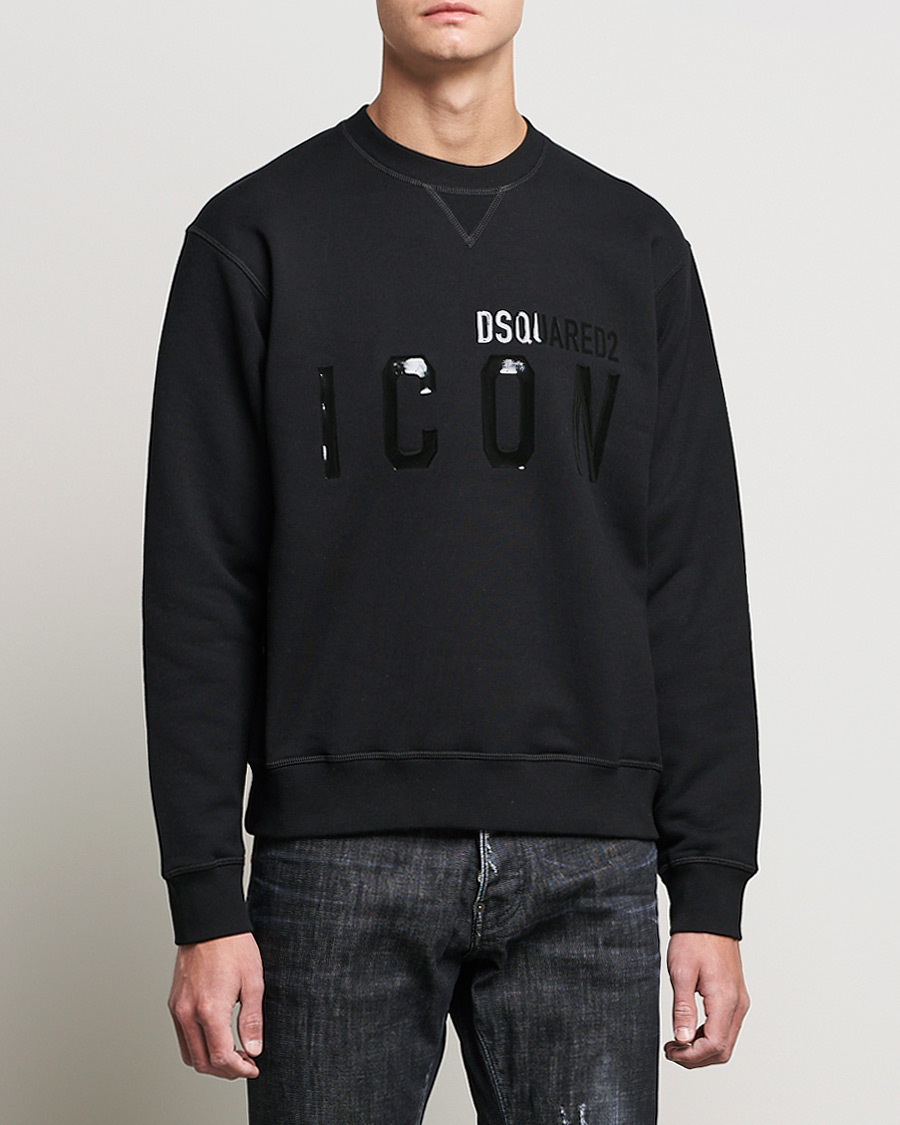 Homme | Pulls Et Tricots | Dsquared2 | Icon Tonal Logo Sweatshirt Black