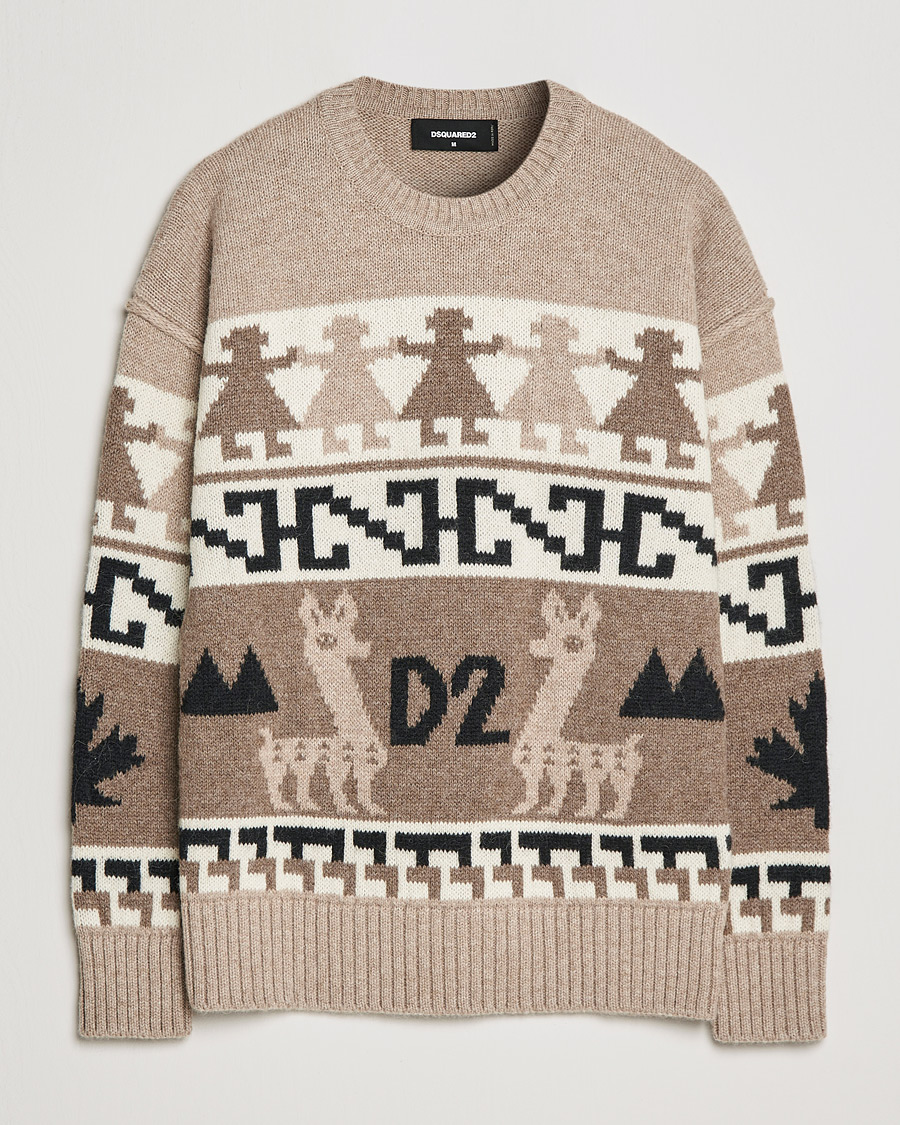 Homme | Pulls Et Tricots | Dsquared2 | Llamas Heavy knitted Sweater Beige