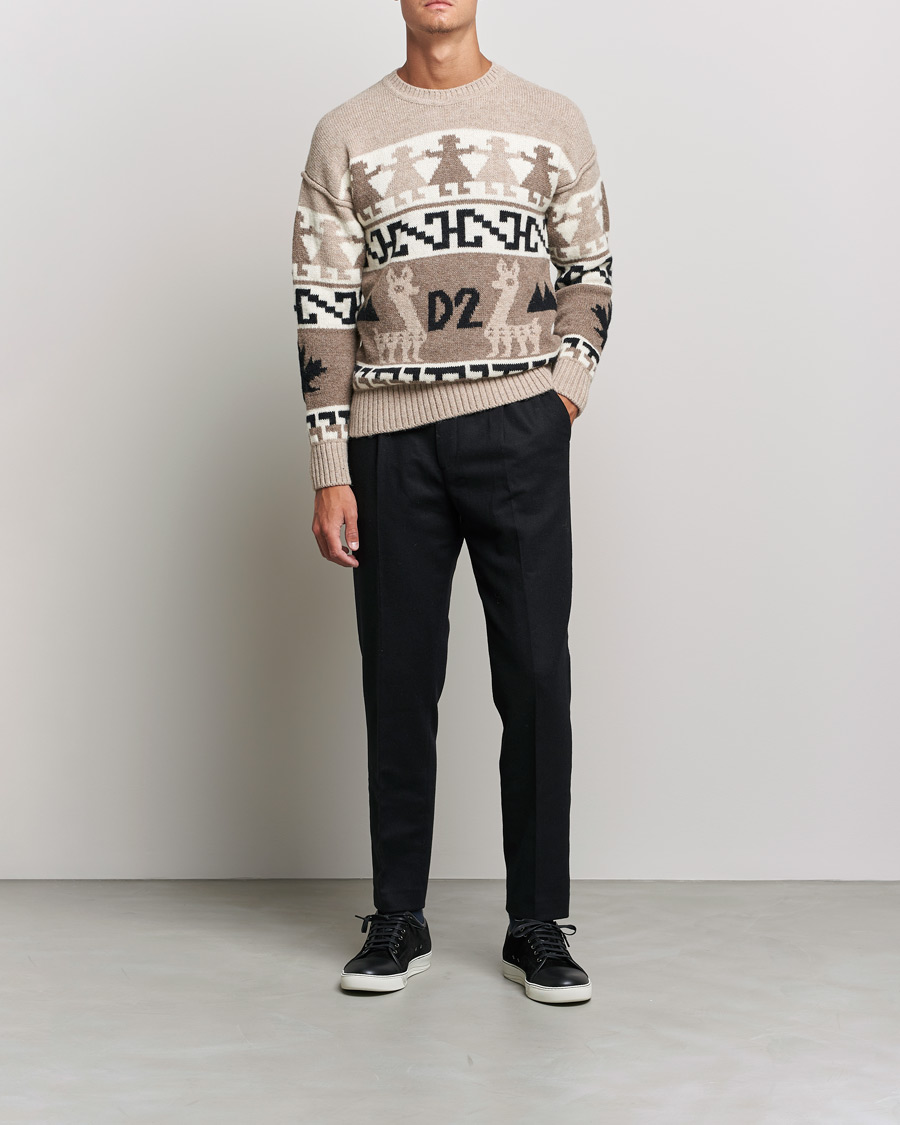 Homme | Pulls Et Tricots | Dsquared2 | Llamas Heavy knitted Sweater Beige