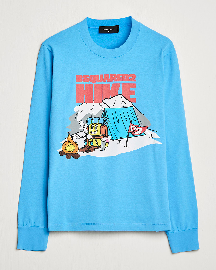 Homme | T-shirts | Dsquared2 | Base Camp Long Sleeve Tee Light Blue