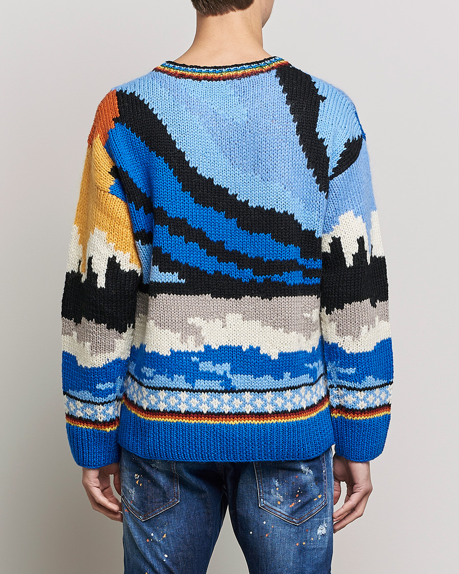 Homme | Pulls Et Tricots | Dsquared2 | Bear Dawns Knitted Sweater Blue/White