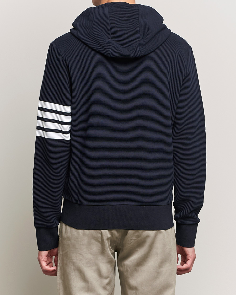 Homme | Pulls Et Tricots | Thom Browne | Ottoman Rib Zip Hoodie Navy