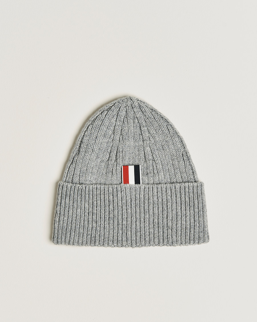 Homme | Thom Browne Rib Cashmere Beanie Light Grey | Thom Browne | Rib Cashmere Beanie Light Grey