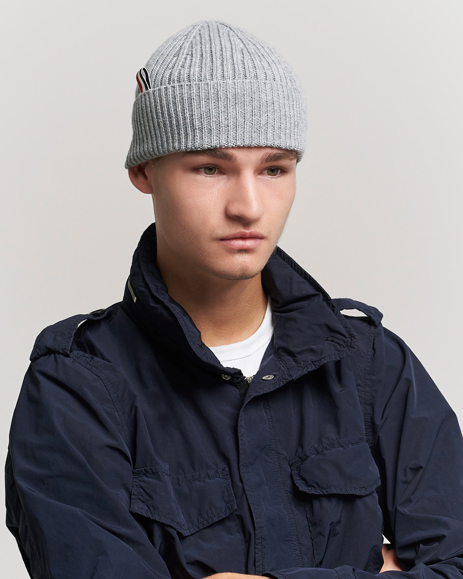 Homme | Thom Browne Rib Cashmere Beanie Light Grey | Thom Browne | Rib Cashmere Beanie Light Grey