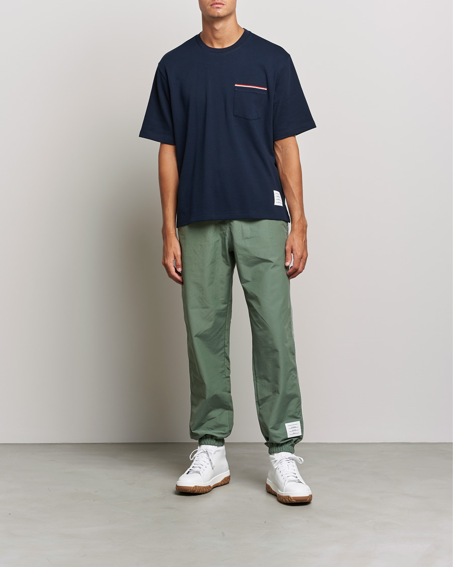 Homme | T-shirts | Thom Browne | Oversize Pocket Stripe T-Shirt Navy
