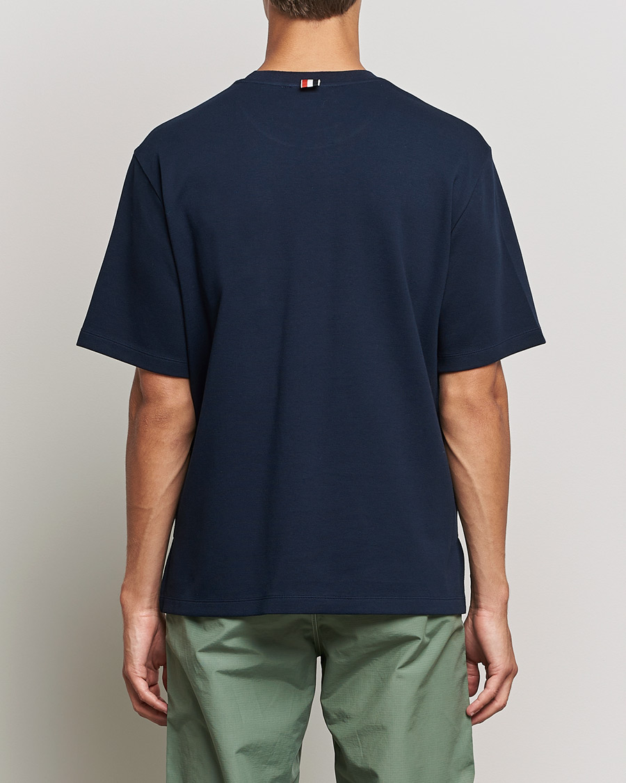 Homme | T-shirts | Thom Browne | Oversize Pocket Stripe T-Shirt Navy
