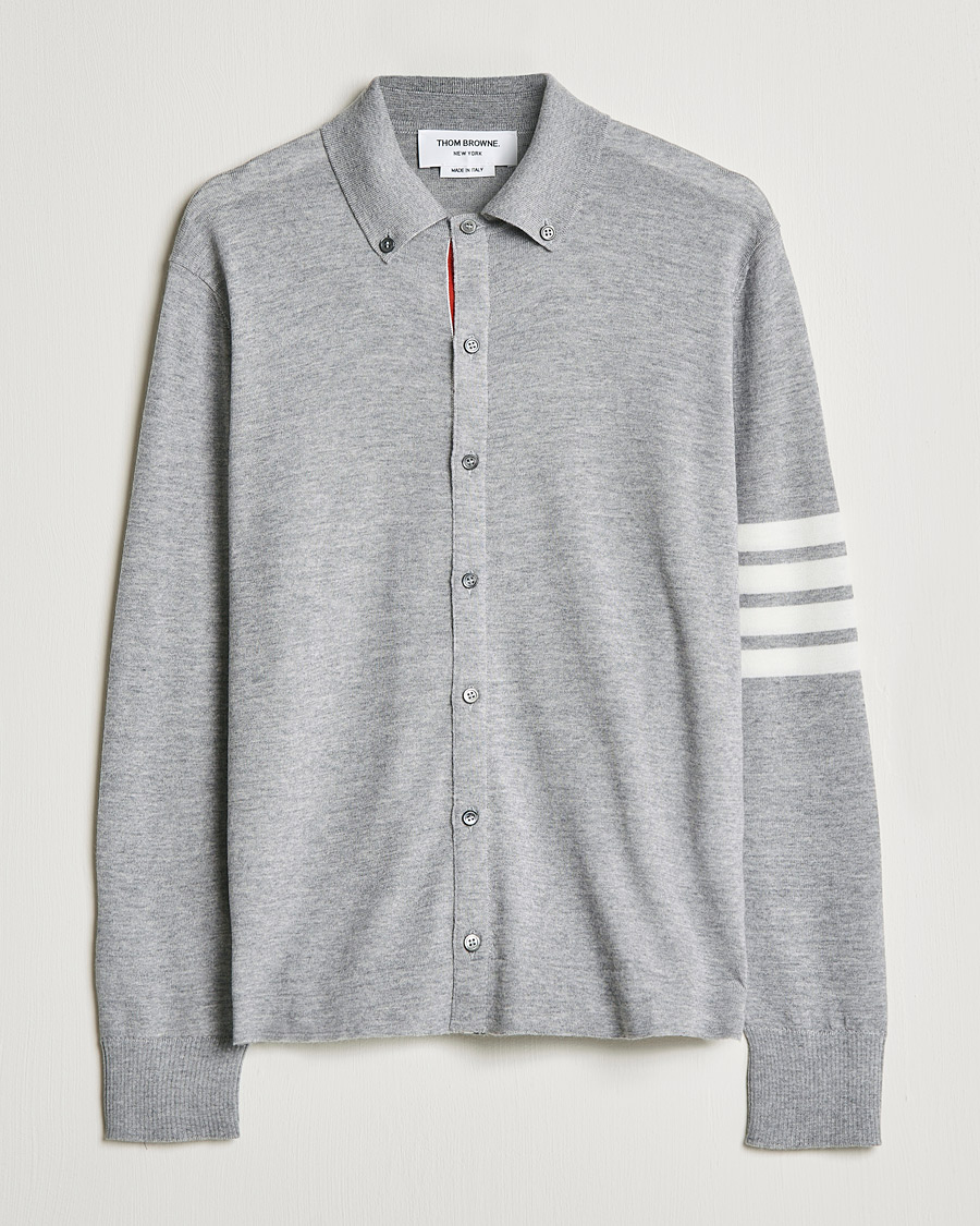 Homme | Chemises | Thom Browne | Merino Wool Button Down Shirt Light Grey