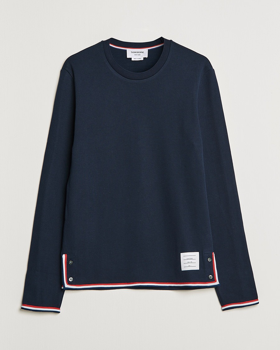 Homme | T-shirts | Thom Browne | Long Sleeve Interlock T-Shirt Navy