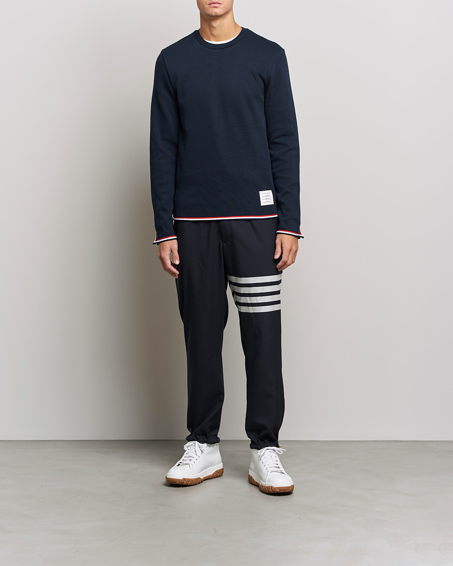 Homme | T-shirts | Thom Browne | Long Sleeve Interlock T-Shirt Navy