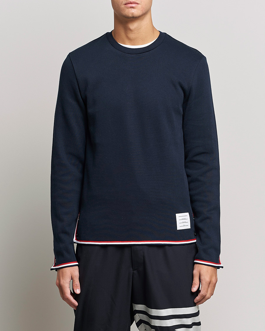 Homme | T-shirts | Thom Browne | Long Sleeve Interlock T-Shirt Navy