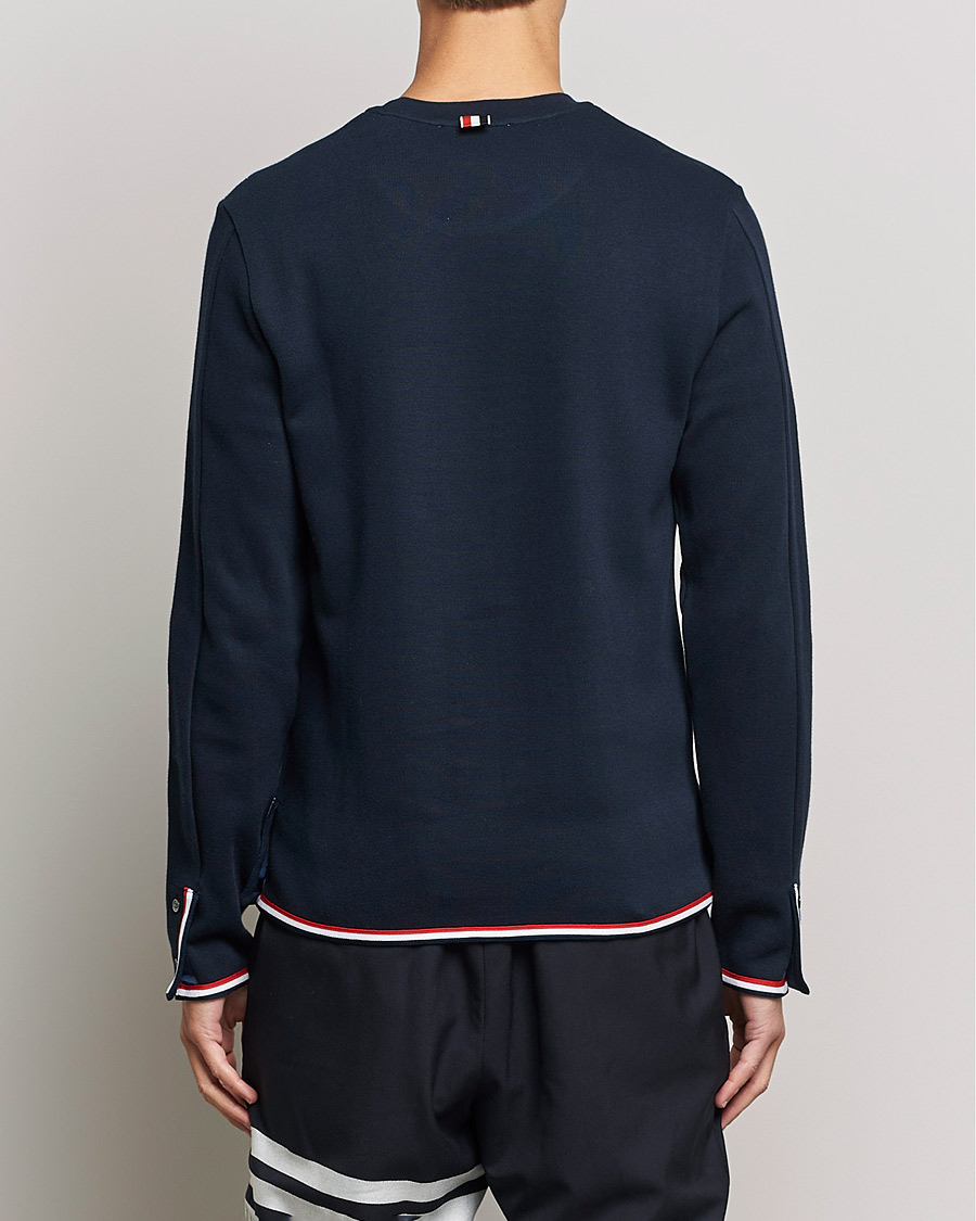 Homme | T-shirts | Thom Browne | Long Sleeve Interlock T-Shirt Navy