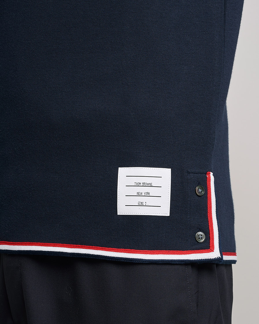 Homme | T-shirts | Thom Browne | Long Sleeve Interlock T-Shirt Navy
