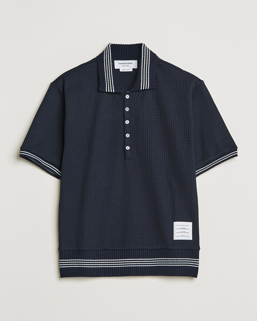Homme | Polos | Thom Browne | Rib Cuff Polo Navy