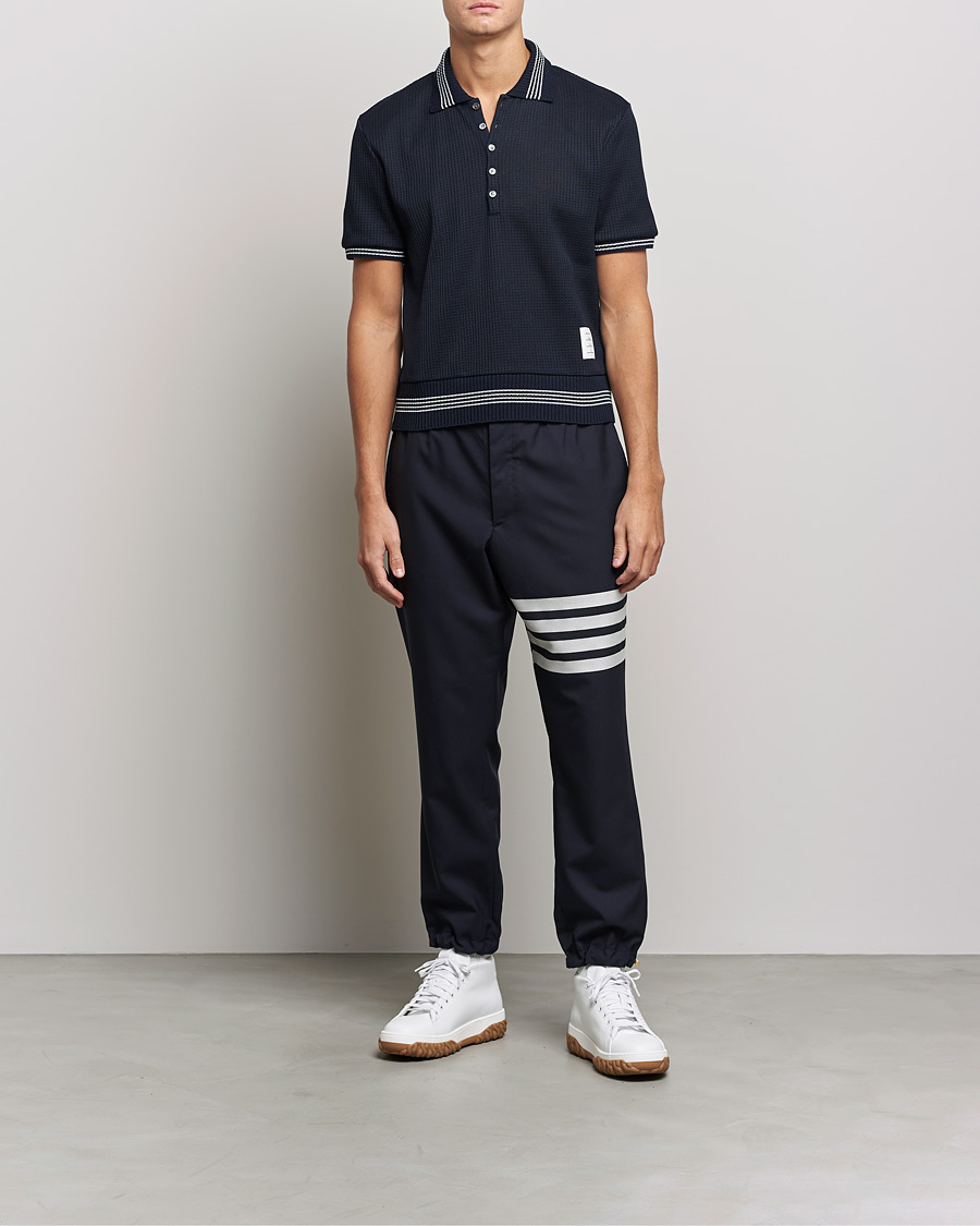 Homme | Polos | Thom Browne | Rib Cuff Polo Navy