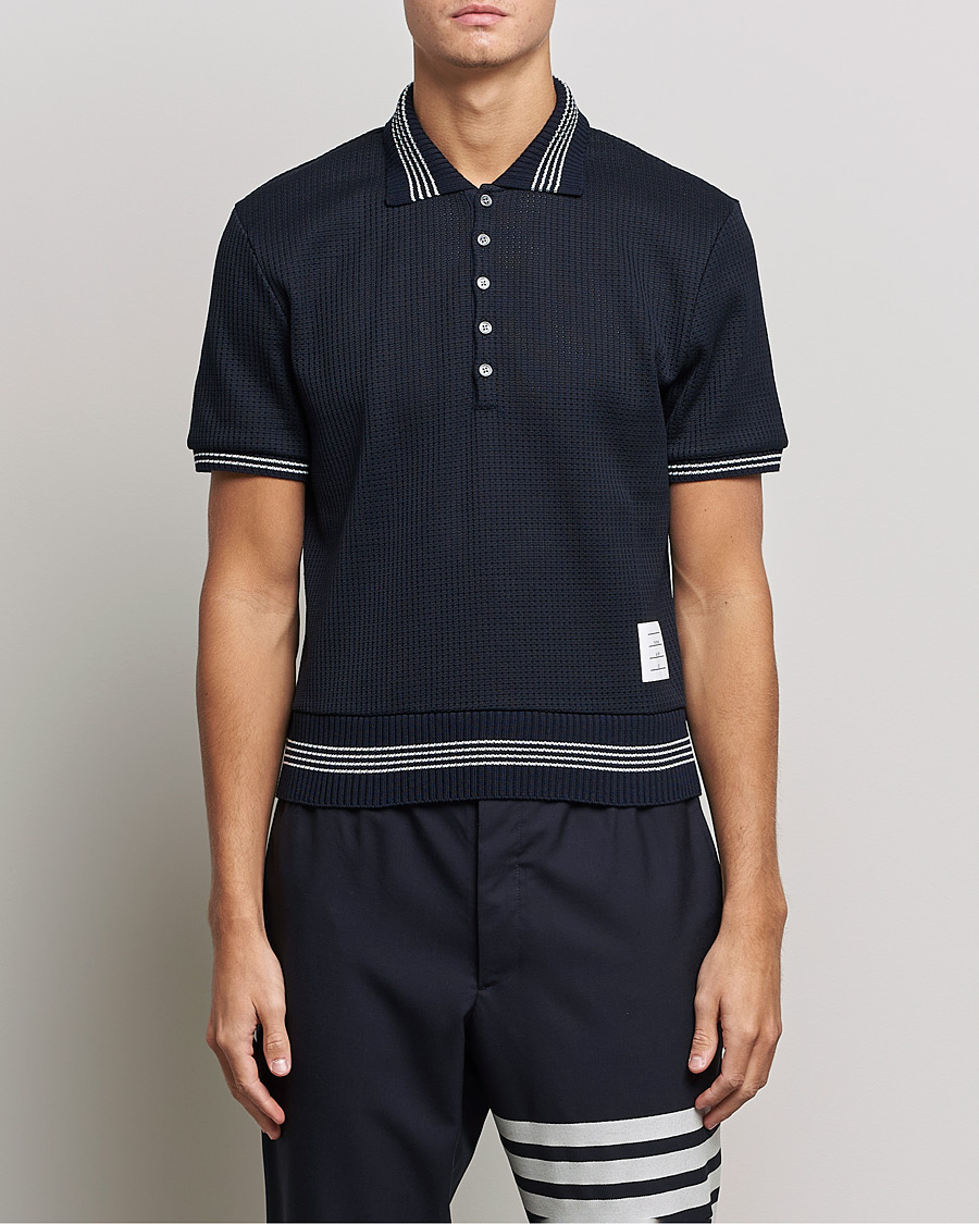 Homme | Polos | Thom Browne | Rib Cuff Polo Navy