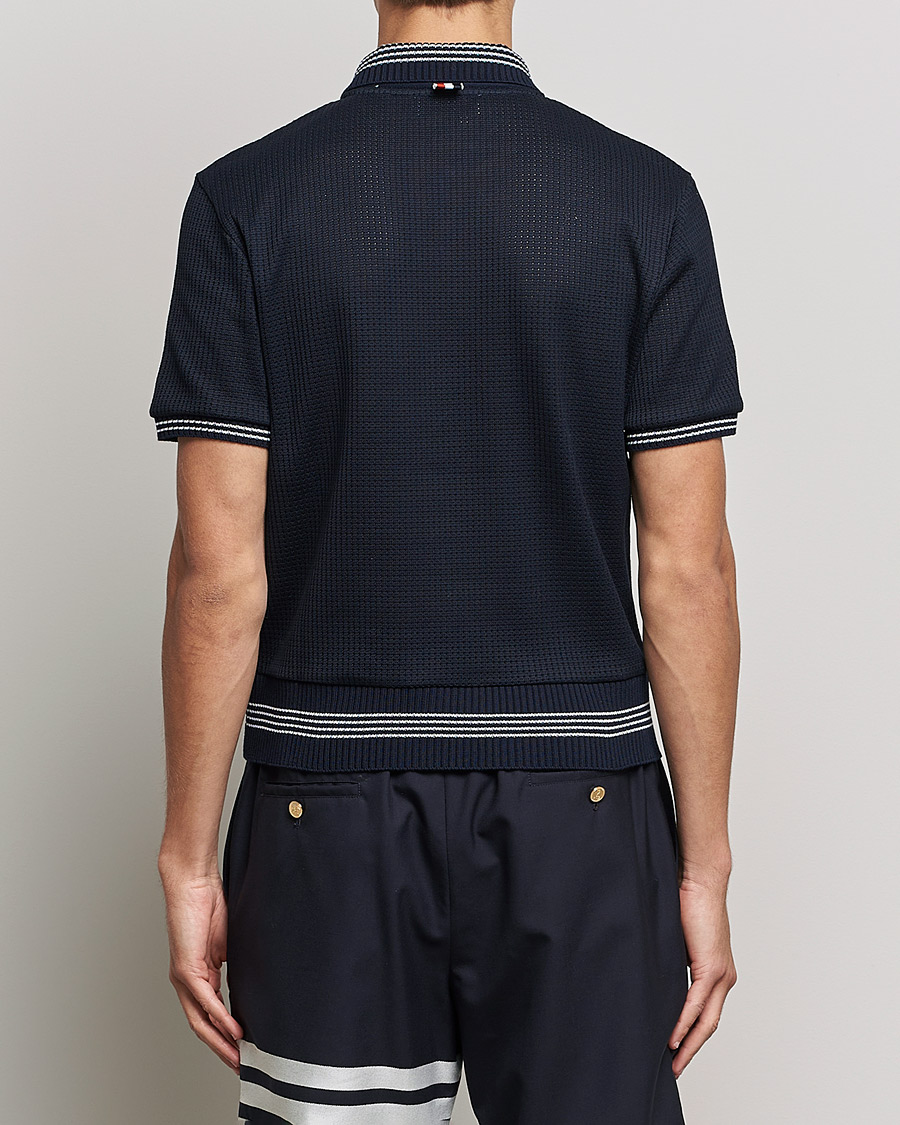 Homme | Polos | Thom Browne | Rib Cuff Polo Navy