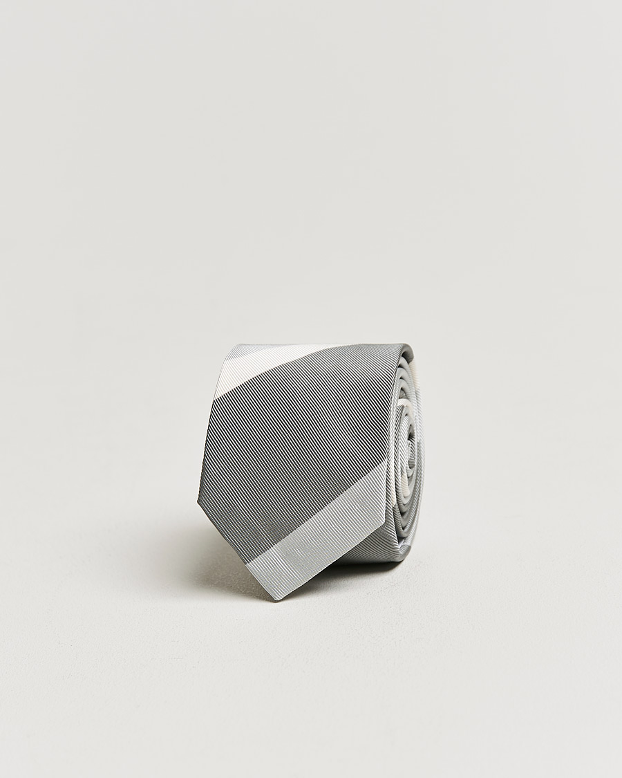 Homme | Thom Browne Wide Rep Stripe Tie Medium Grey | Thom Browne | Wide Rep Stripe Tie Medium Grey