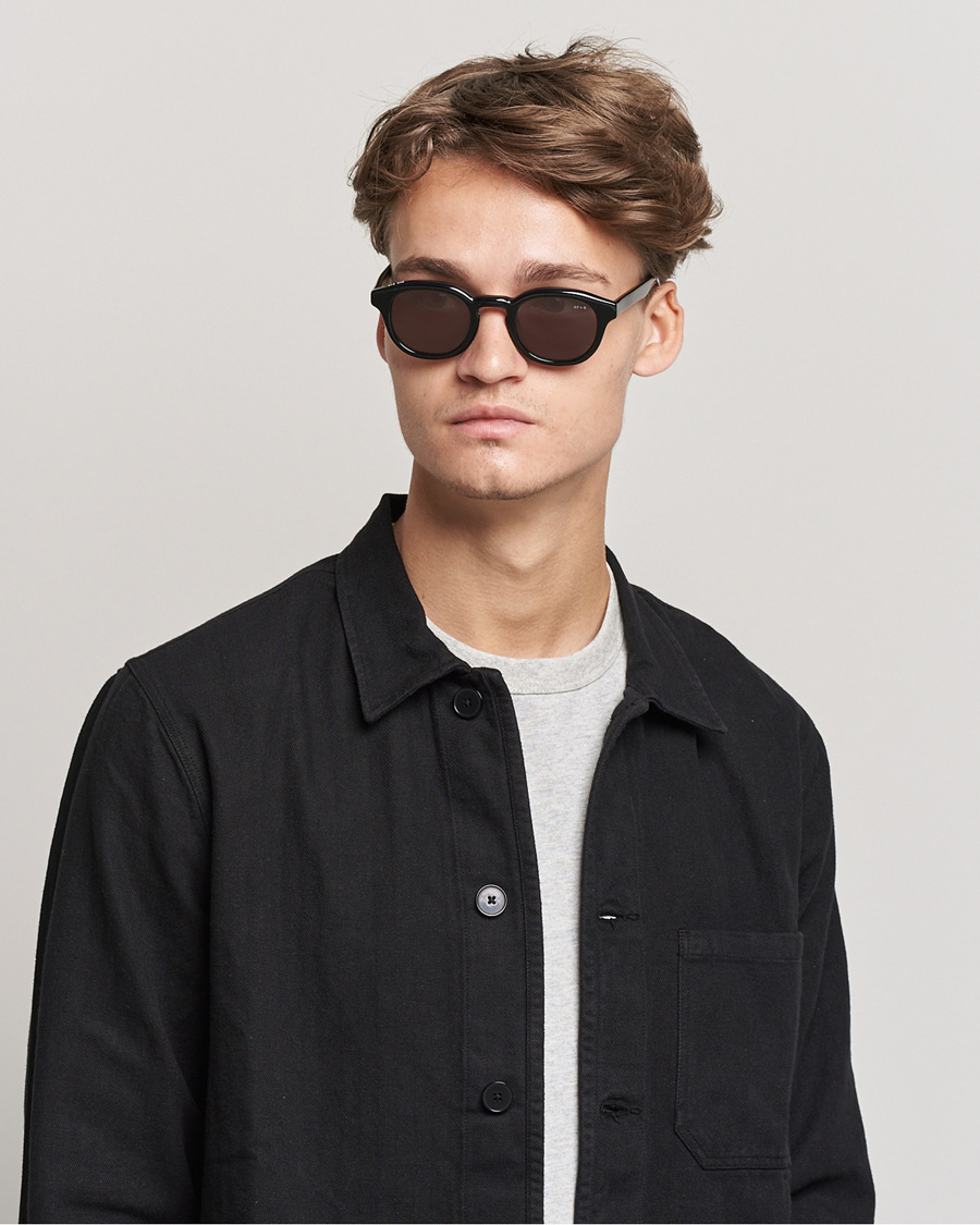 Homme | James Ay Suede Sunglasses Black | James Ay | Suede Sunglasses Black