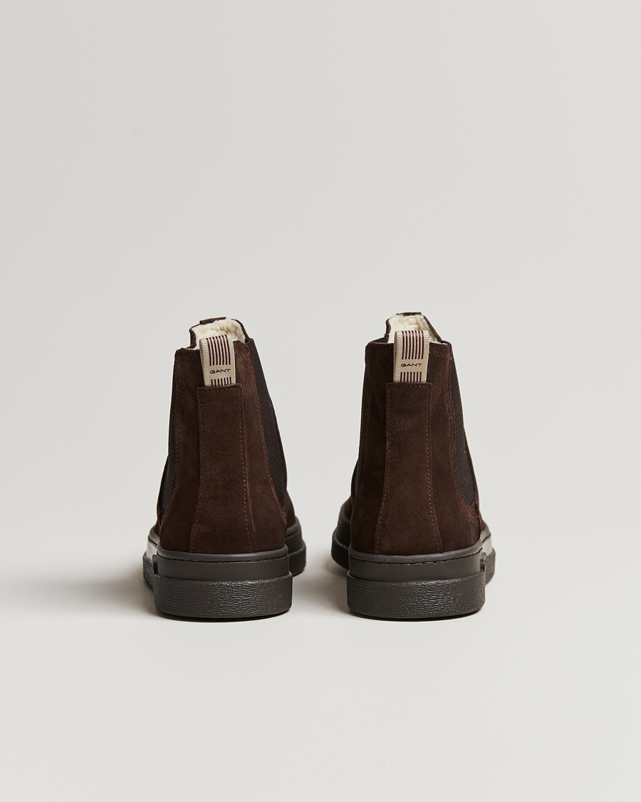 Homme | GANT Cloyd Shearling Chelsea Boot Dark Brown Suede | GANT | Cloyd Shearling Chelsea Boot Dark Brown Suede