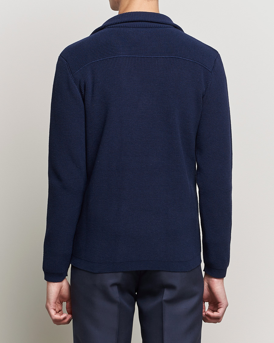 Homme | Blazers | Giorgio Armani | Double Breasted Knitted Blazer Navy