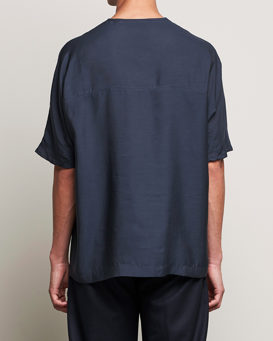 Homme | T-shirts | Giorgio Armani | Silk Blend T-Shirt Navy