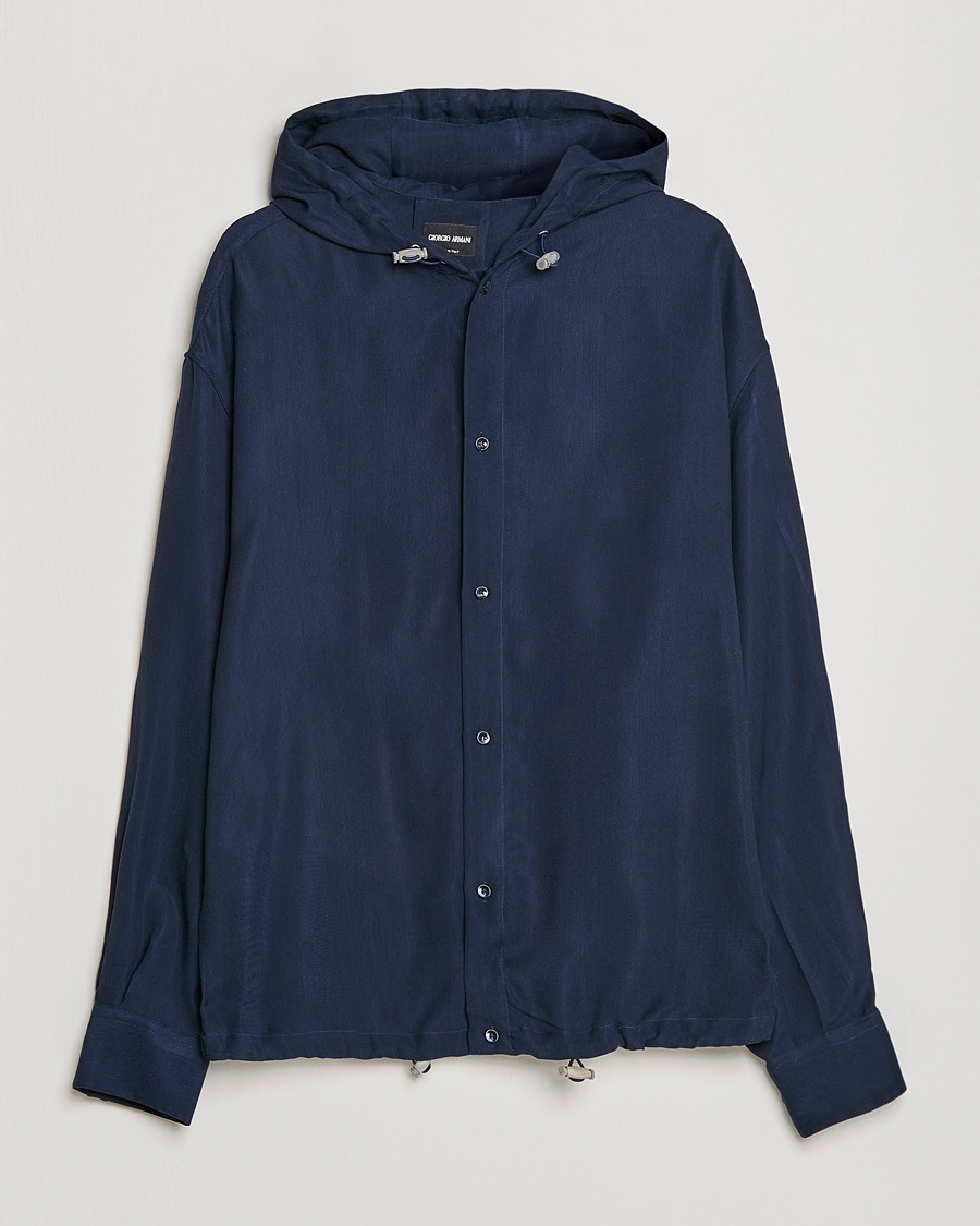 Homme | Manteaux Et Vestes | Giorgio Armani | Hooded Lightweight Jacket Night Sky