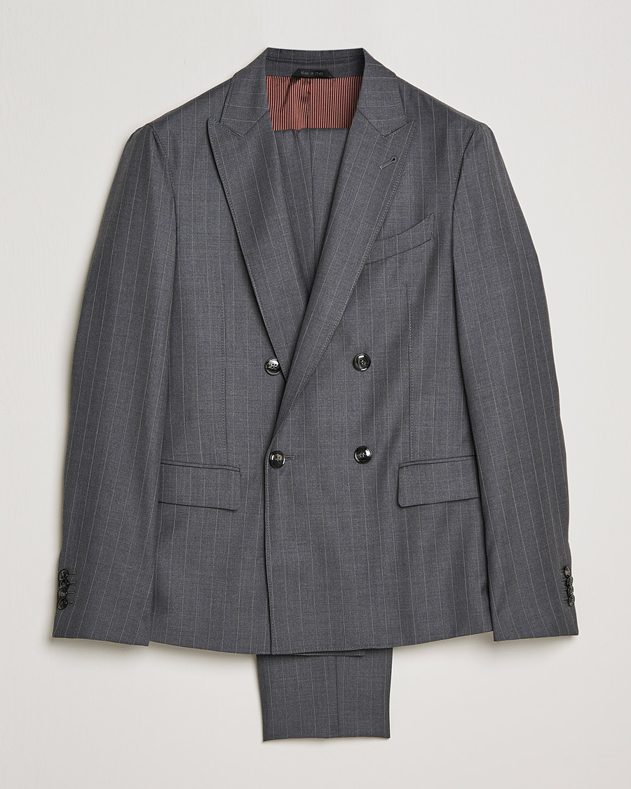 Homme | Costumes | Giorgio Armani | Pinstripe Double Breasted Suit Grey