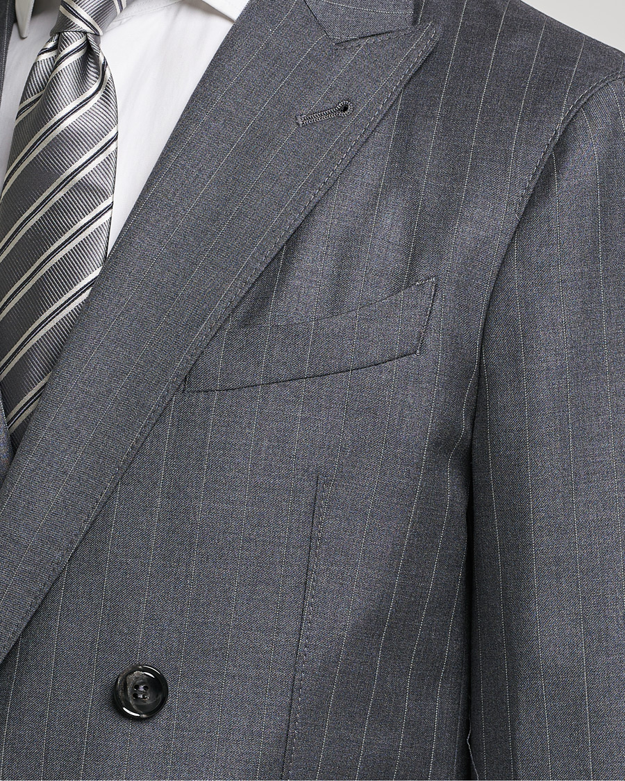 Homme | Costumes | Giorgio Armani | Pinstripe Double Breasted Suit Grey