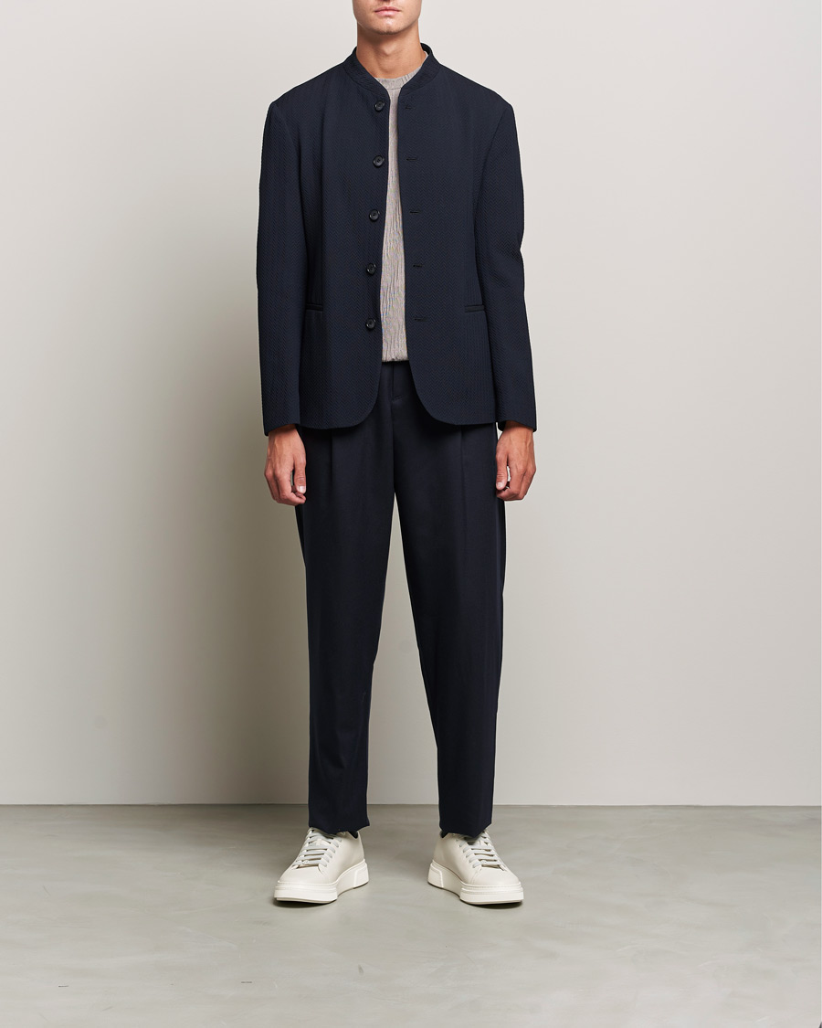 Homme | Blazers | Giorgio Armani | Chevron Guru Blazer Navy