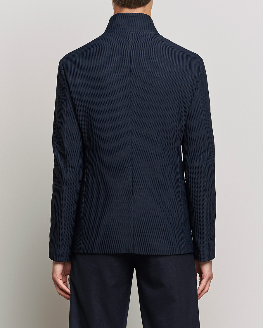 Homme | Blazers | Giorgio Armani | Technical Mesh Zip Blazer Navy