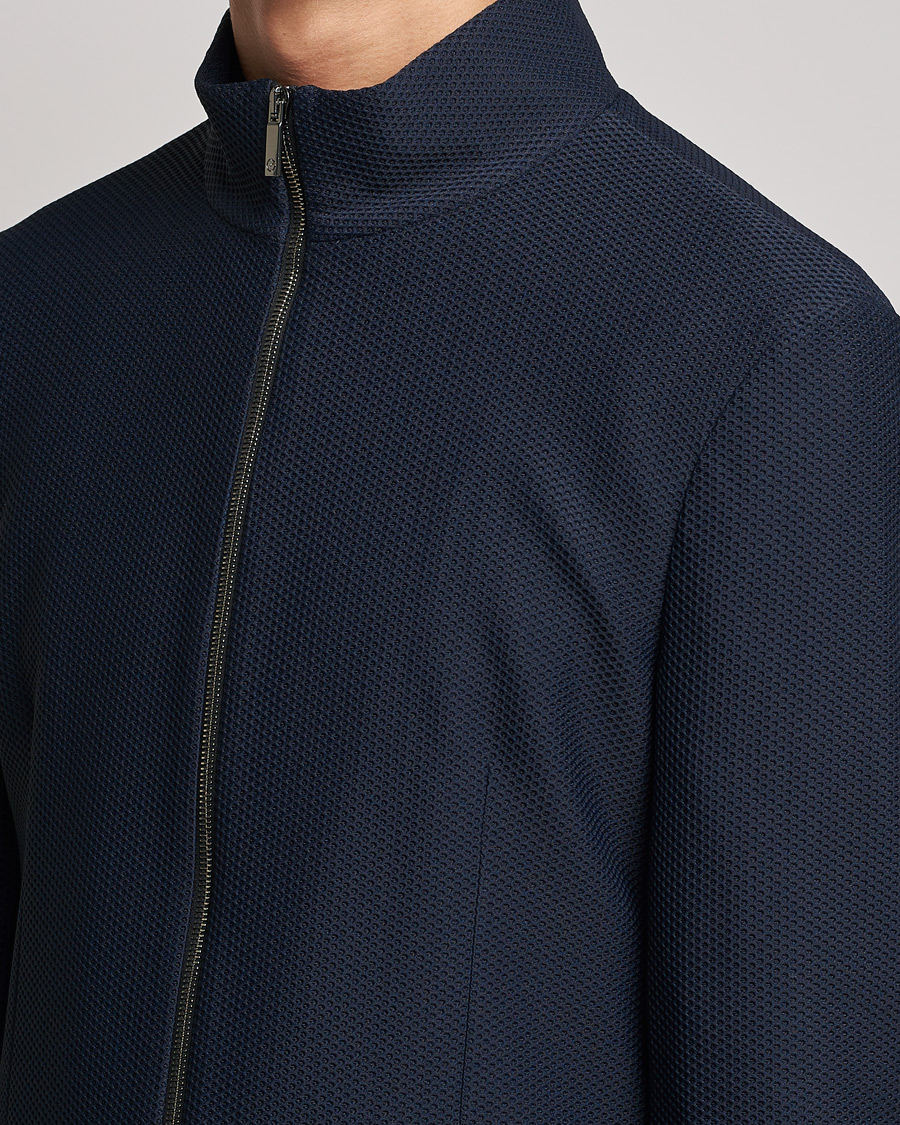 Homme | Blazers | Giorgio Armani | Technical Mesh Zip Blazer Navy