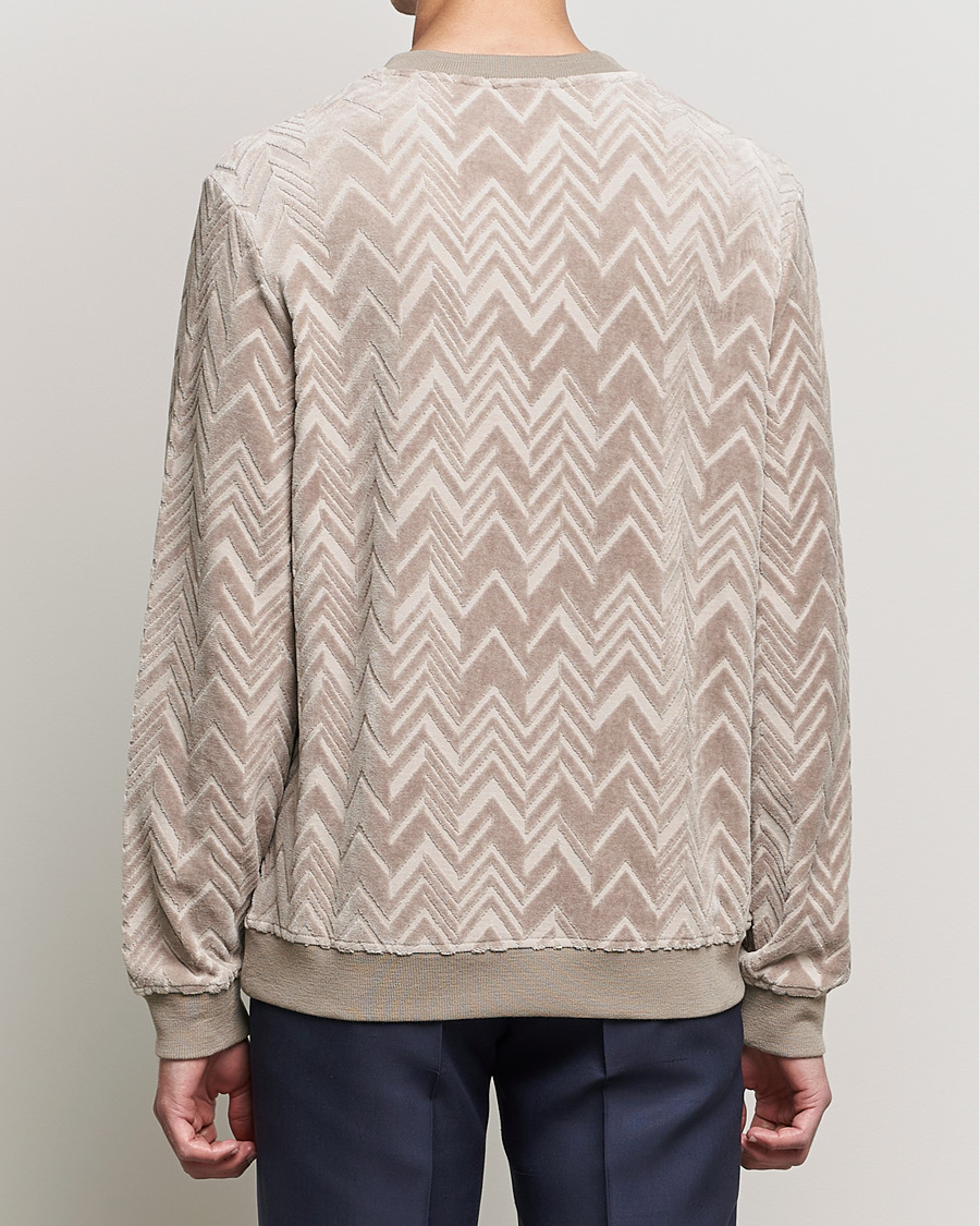 Homme | Pulls Et Tricots | Giorgio Armani | Velvet Jersey Chevron Sweater Beige