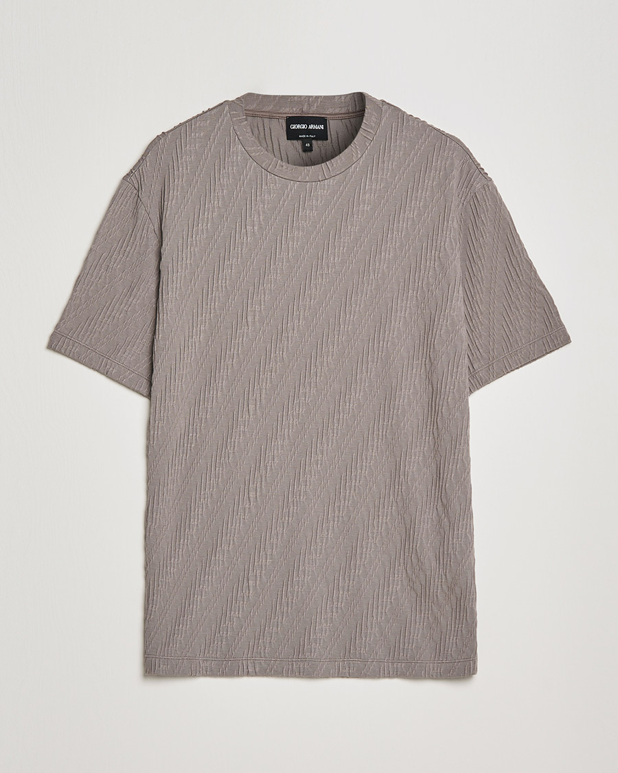 Homme | T-shirts | Giorgio Armani | Cashmere Blend Chevron T-Shirt Beige