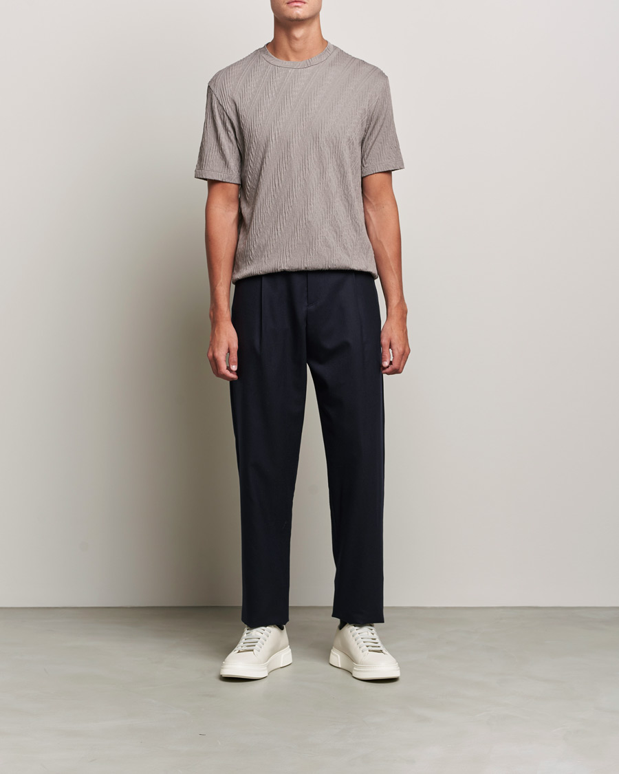 Homme | T-shirts | Giorgio Armani | Cashmere Blend Chevron T-Shirt Beige