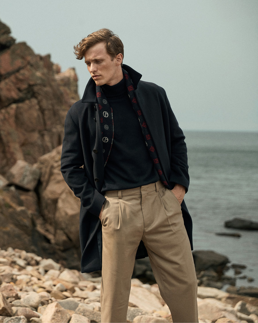 Homme | Giorgio Armani Cashmere/Silk Scarf Navy | Giorgio Armani | Cashmere/Silk Scarf Navy