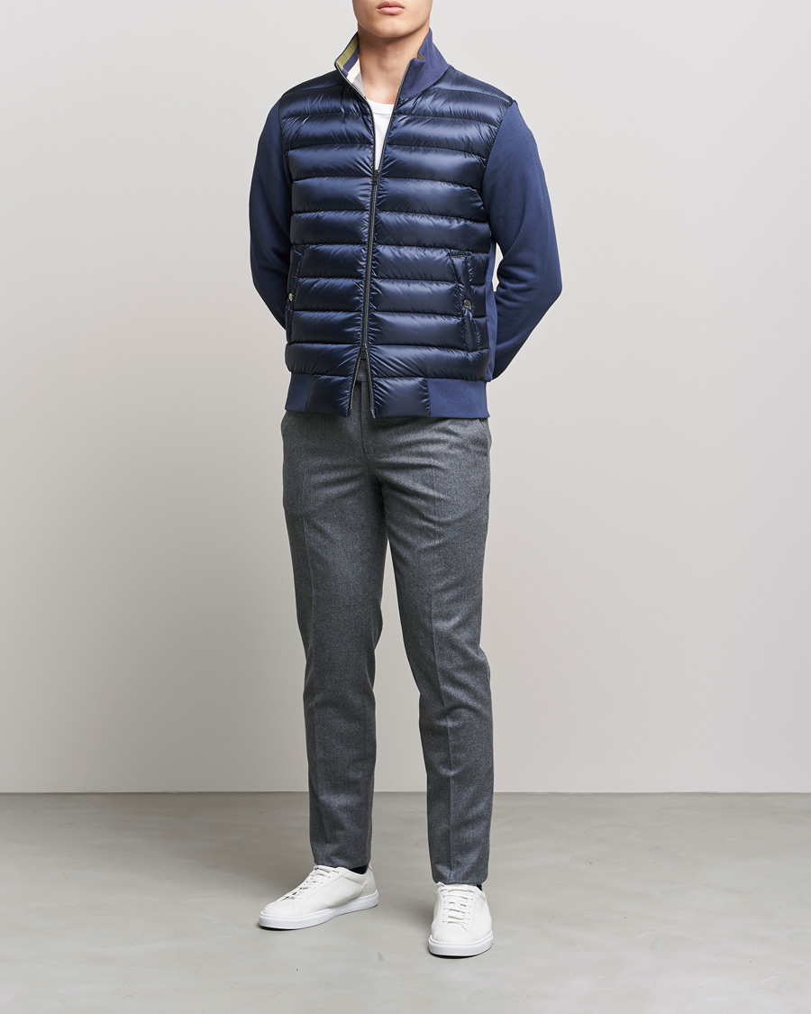 Homme | Manteaux Et Vestes | Herno | Jersey Hybrid Jacket Navy