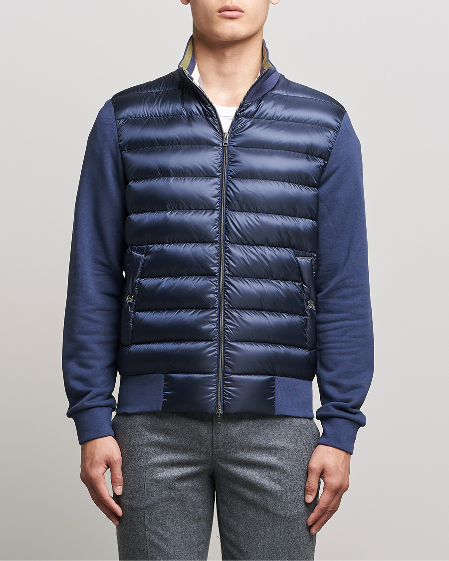 Homme | Manteaux Et Vestes | Herno | Jersey Hybrid Jacket Navy
