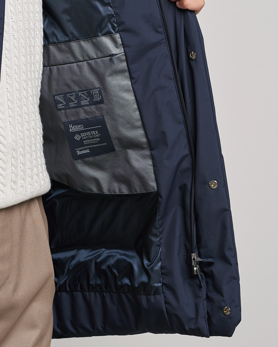Homme | Manteaux Et Vestes | Herno | Laminar Hooded Down Parka Navy