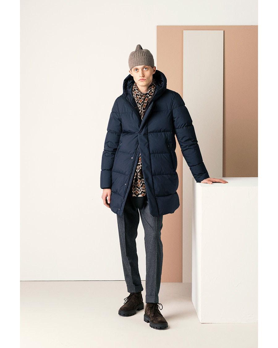 Homme | Manteaux Et Vestes | Herno | Laminar Hooded Down Parka Navy