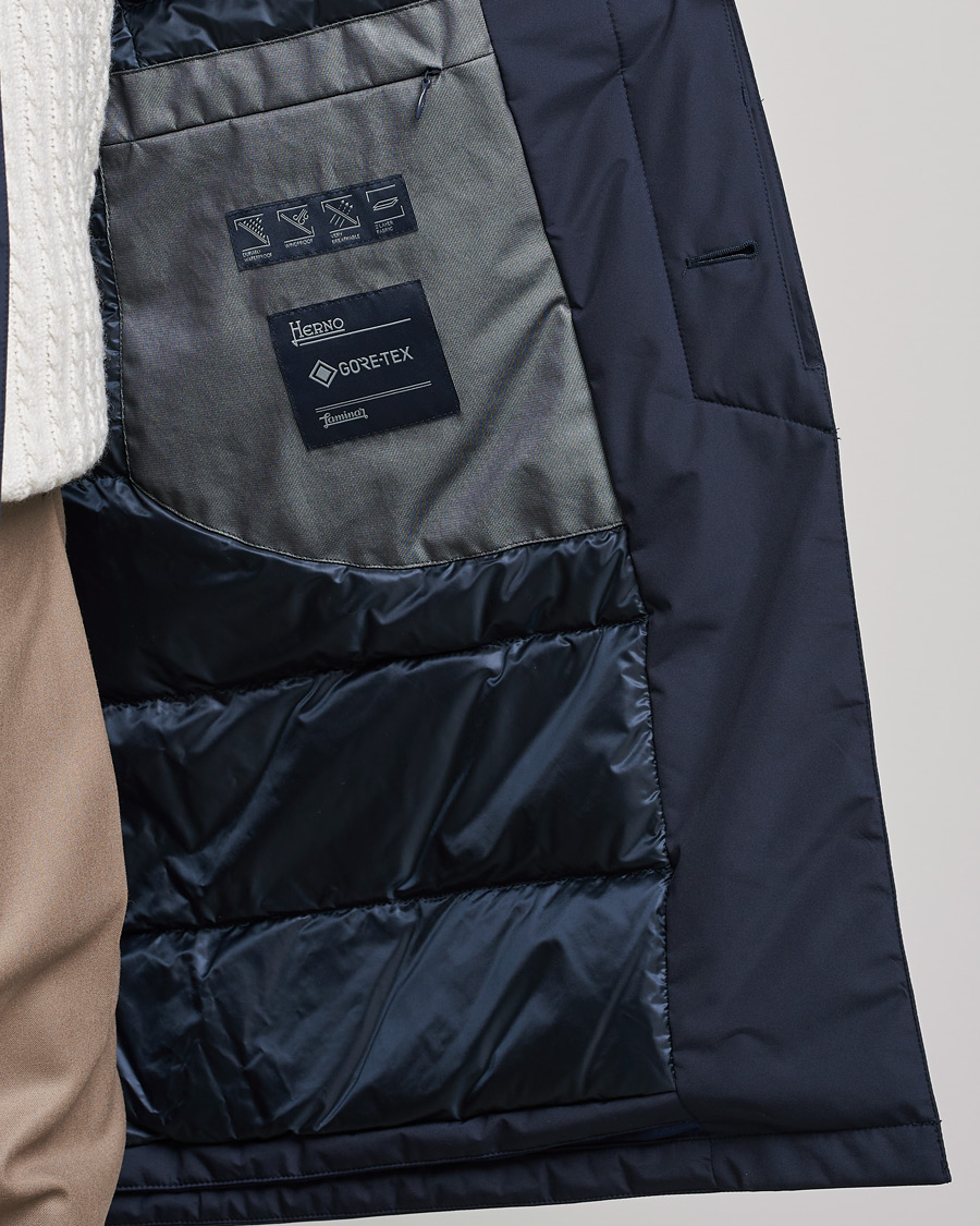 Homme | Manteaux Et Vestes | Herno | Laminar Goretex Nylon Coat Navy