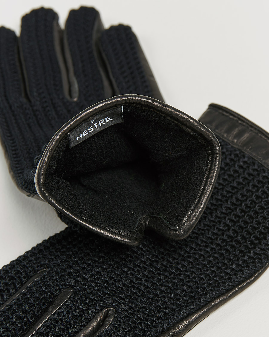 Homme | Gants | Hestra | Adam Crochet Wool Lined Glove Black/Black
