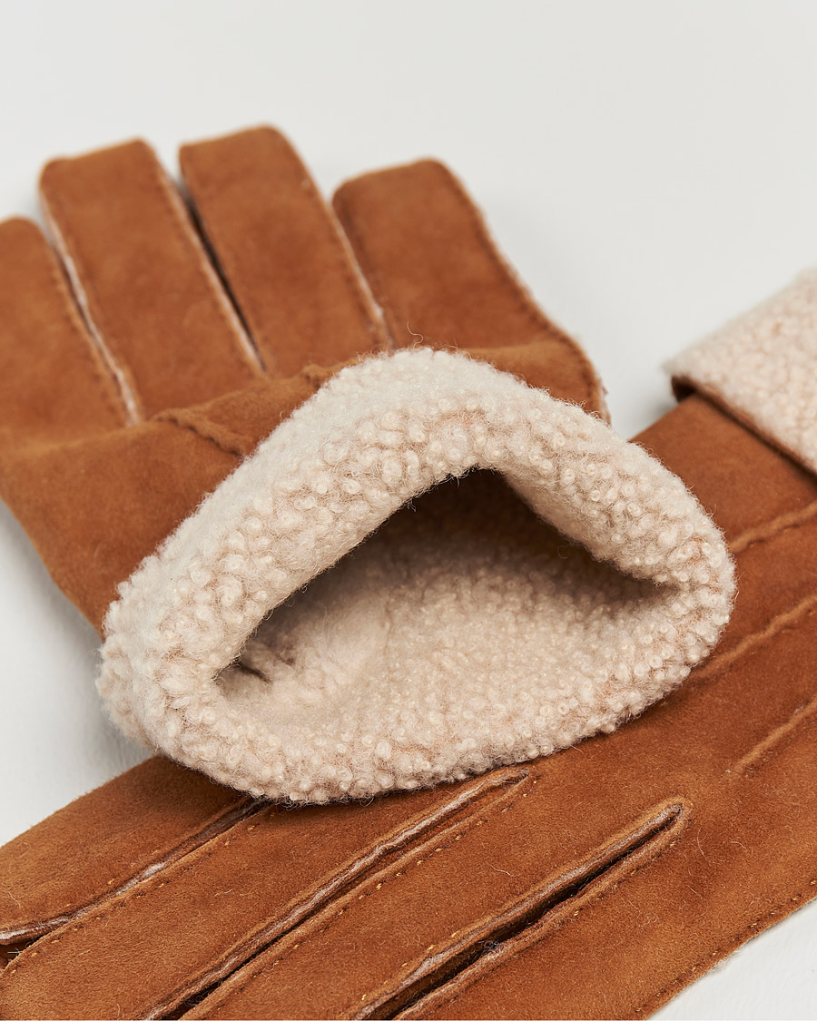 Homme | Gants | Hestra | Bernard Lambskin Suede Glove Cognac