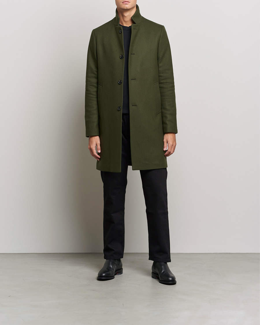 Homme | Manteaux Et Vestes | J.Lindeberg | Holger 2.0 Melton Coat Forest Green