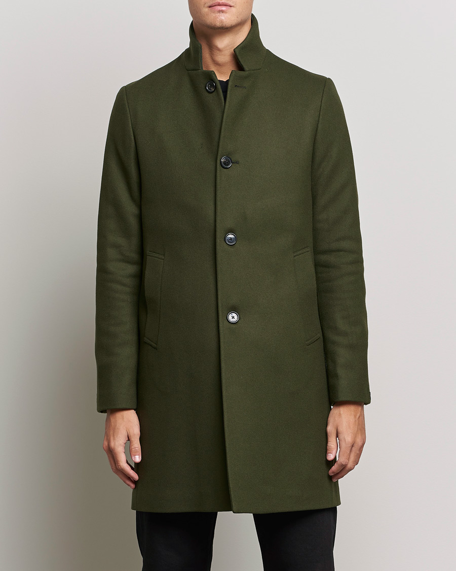 Homme | Manteaux Et Vestes | J.Lindeberg | Holger 2.0 Melton Coat Forest Green