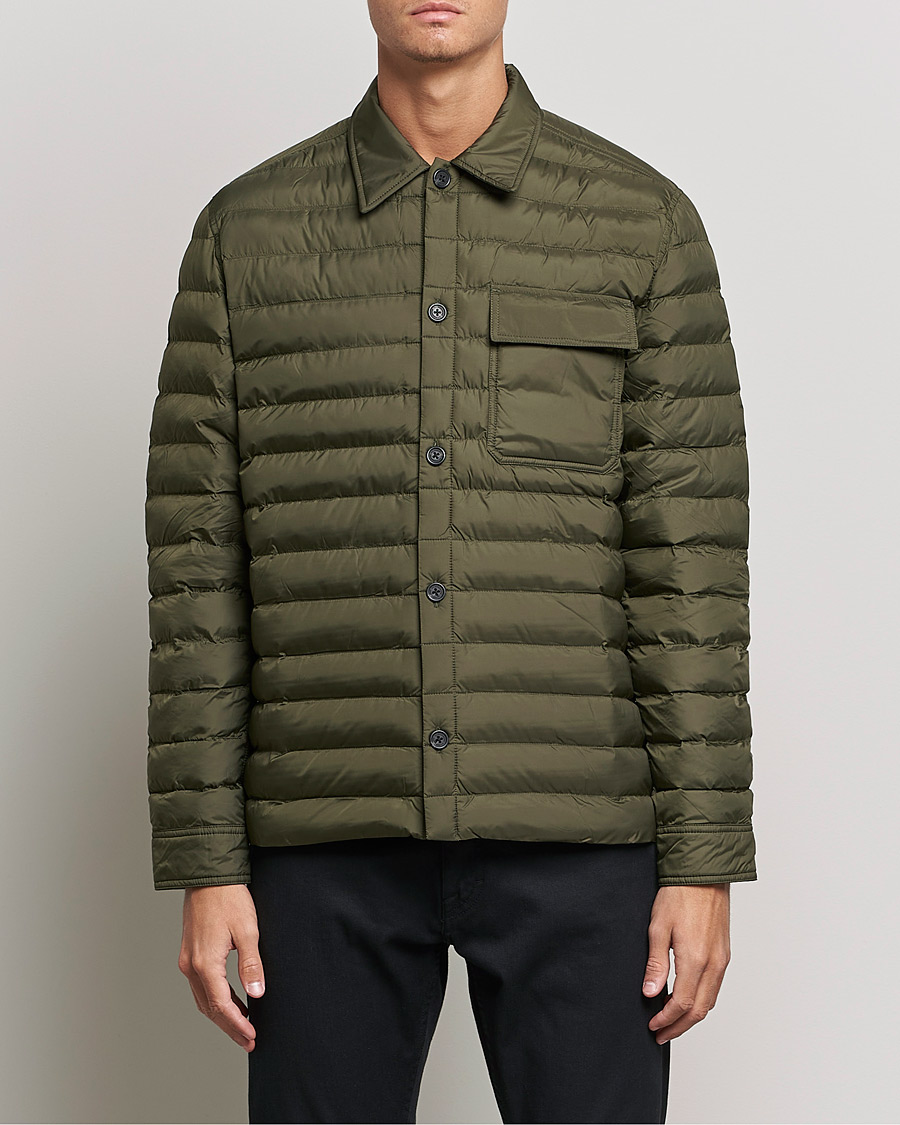 Homme | Chemises | J.Lindeberg | Gorman Quilted Overshirt Forest Green